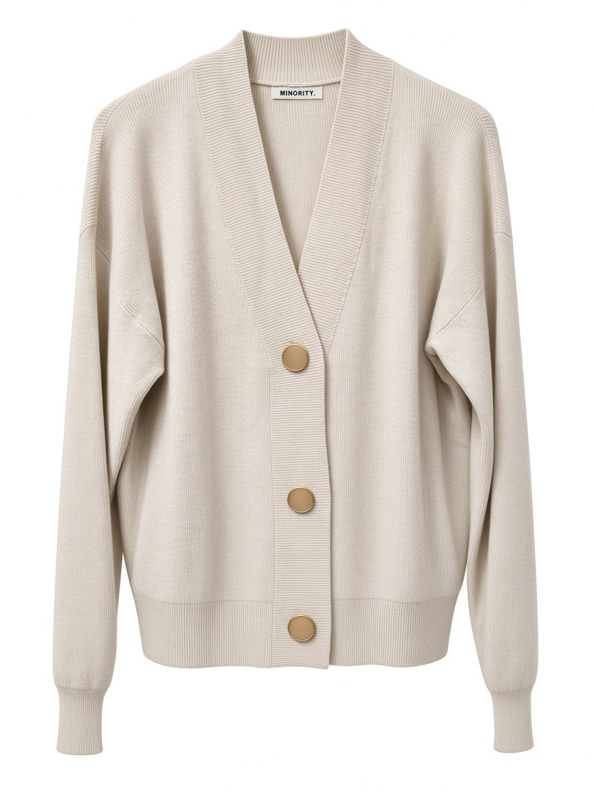Dámsky kardigán na gombíky MINORITY BEIGE MELANGE Svetlá béžová s.WEAR 1